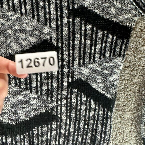 Vintage Edison Knitwear Sweater Mens Large Silver Black Pullover Made In USA VTG - Picture 13 of 13